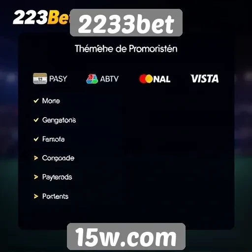 Métodos de pagamento disponíveis no 2233bet